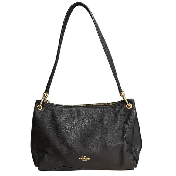 Coach Black Pebbled Leather Mia Shoulder Bag Purse F73196 - Picture 1 of 10